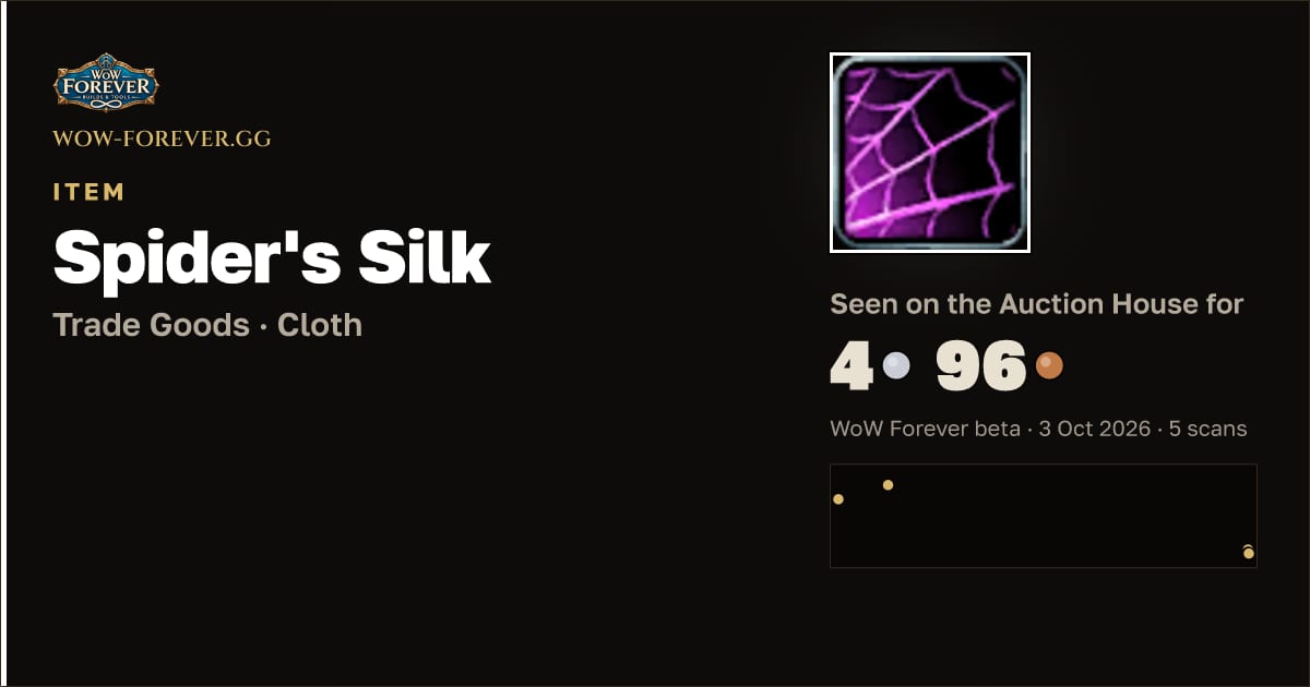 The preview card for Spider's Silk