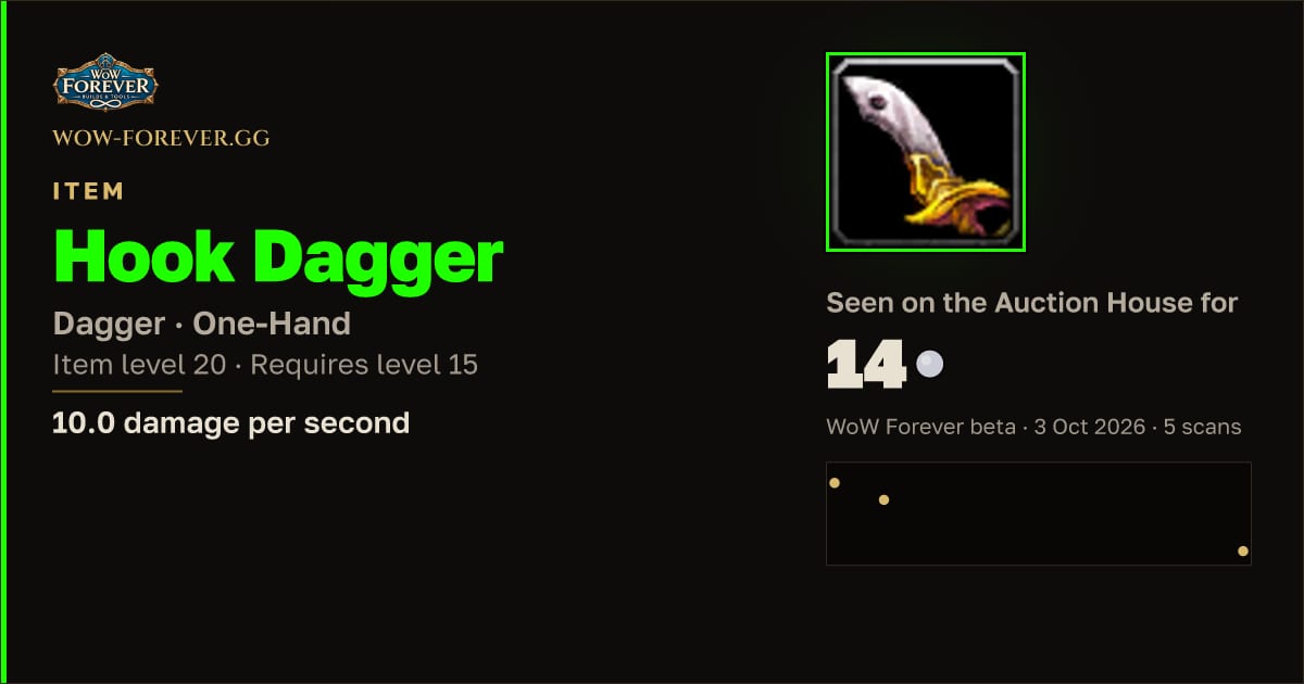 The preview card for Hook Dagger