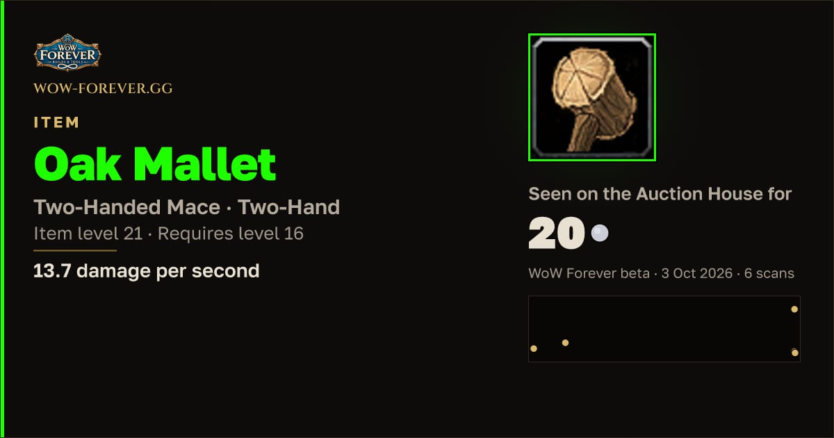 The preview card for Oak Mallet