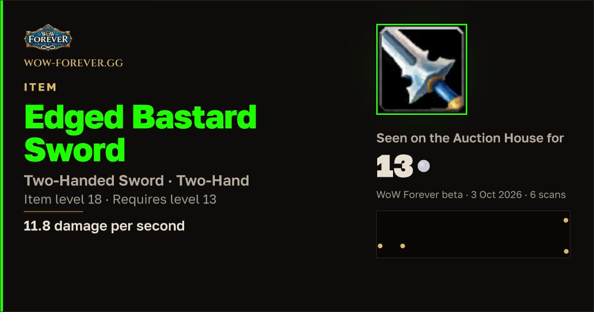 The preview card for Edged Bastard Sword