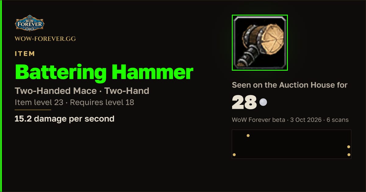 The preview card for Battering Hammer
