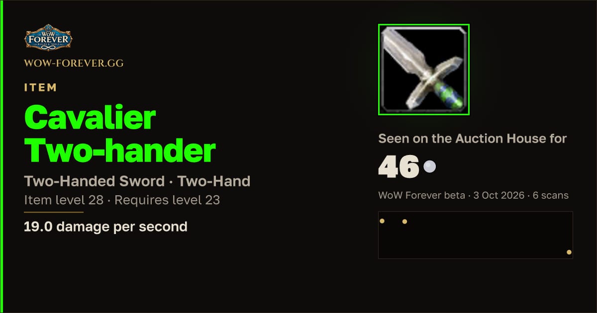 The preview card for Cavalier Two-hander