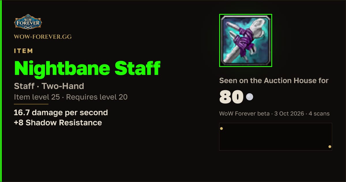 The preview card for Nightbane Staff