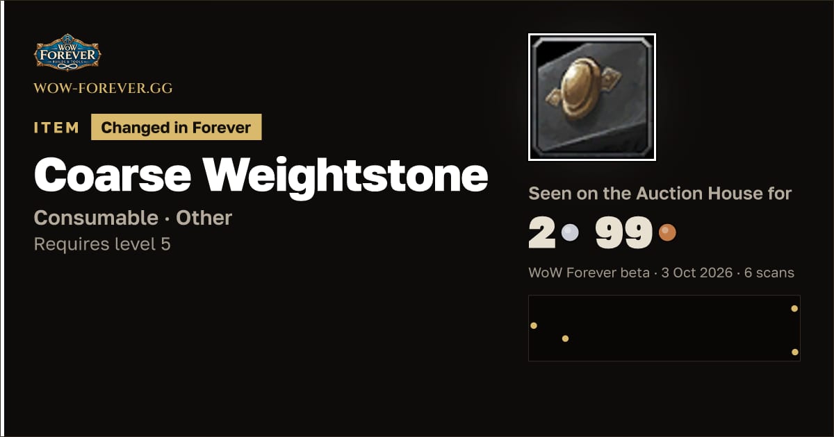 The preview card for Coarse Weightstone