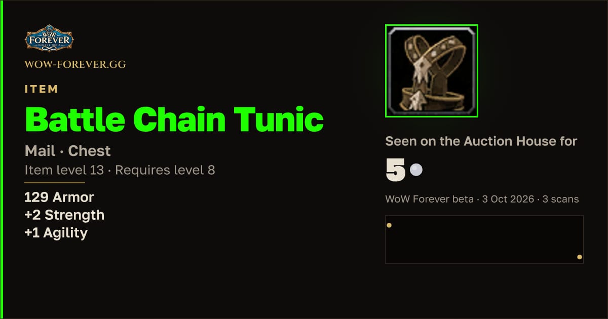 The preview card for Battle Chain Tunic