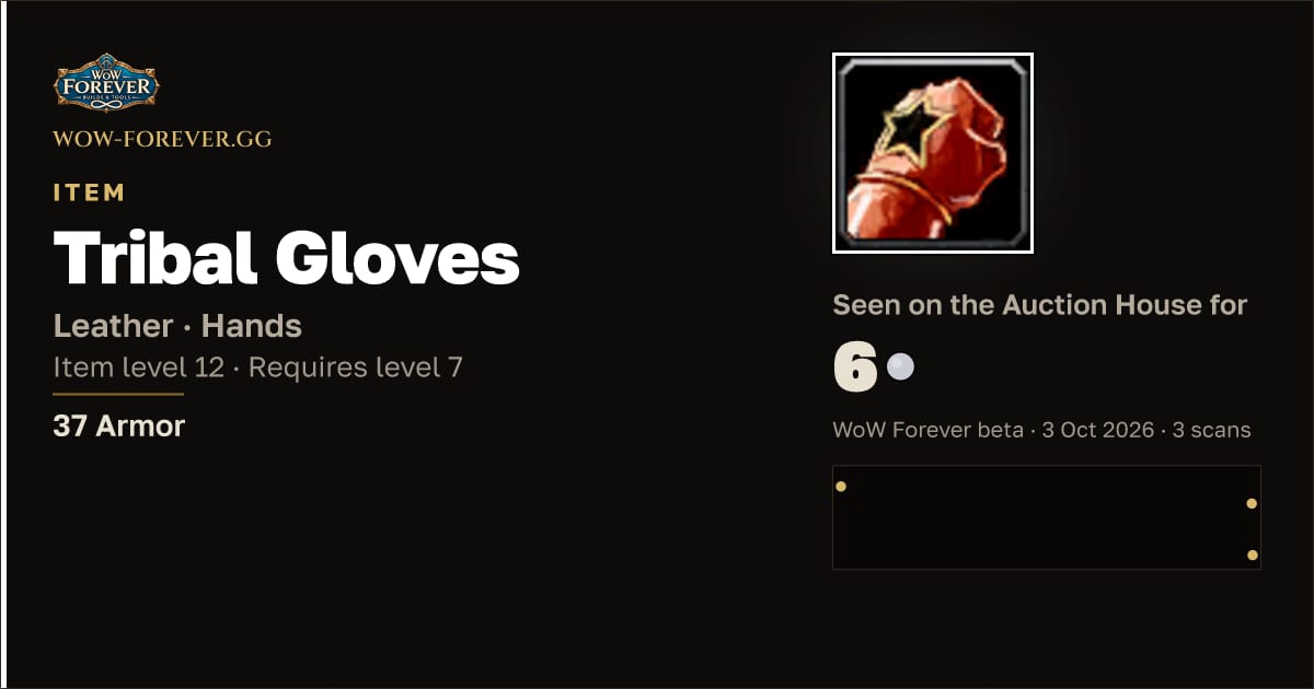 The preview card for Tribal Gloves
