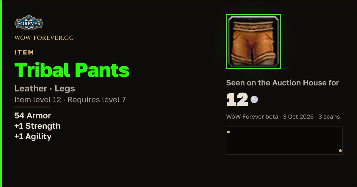 The preview card for Tribal Pants