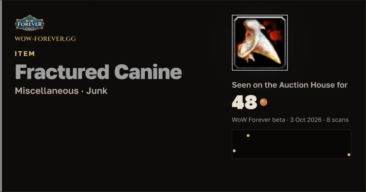 The preview card for Fractured Canine