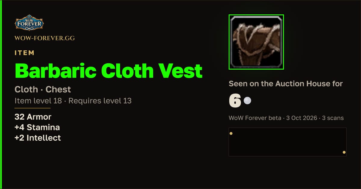 The preview card for Barbaric Cloth Vest