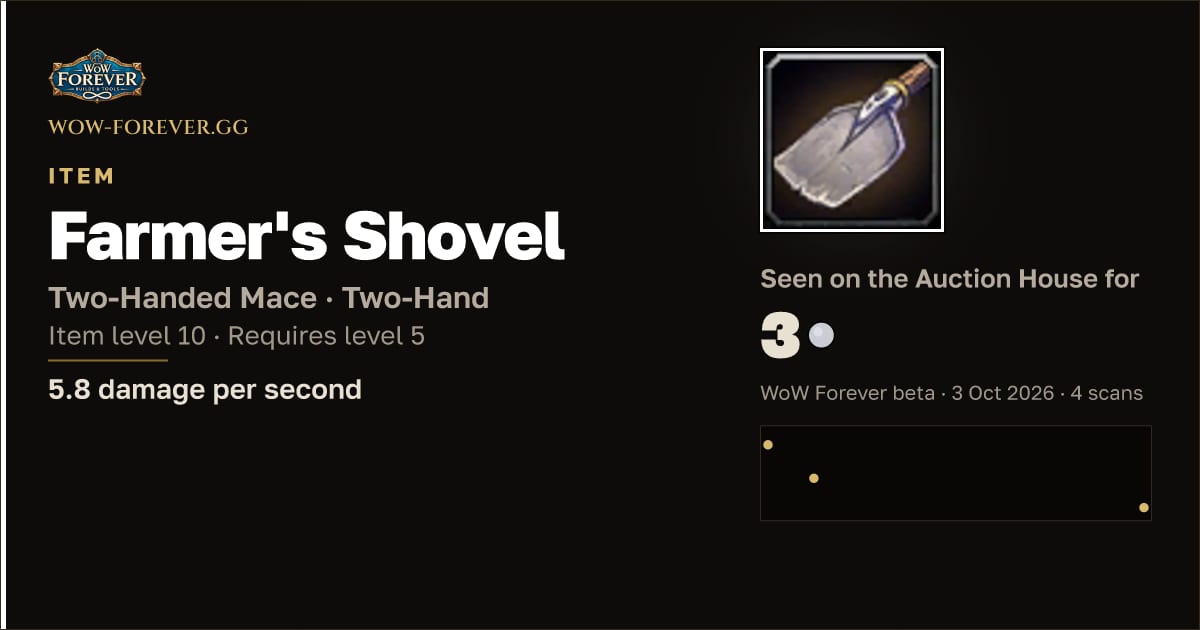 The preview card for Farmer's Shovel