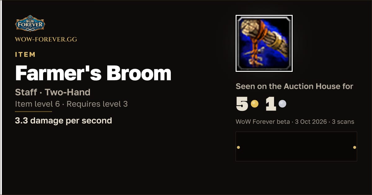 The preview card for Farmer's Broom