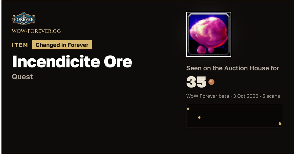 The preview card for Incendicite Ore