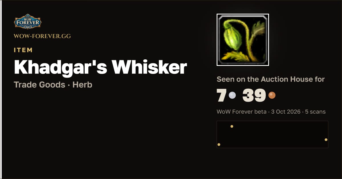The preview card for Khadgar's Whisker