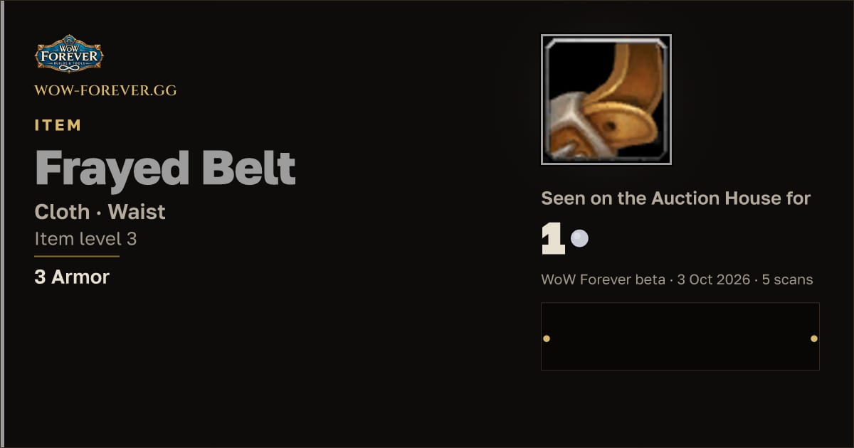 The preview card for Frayed Belt