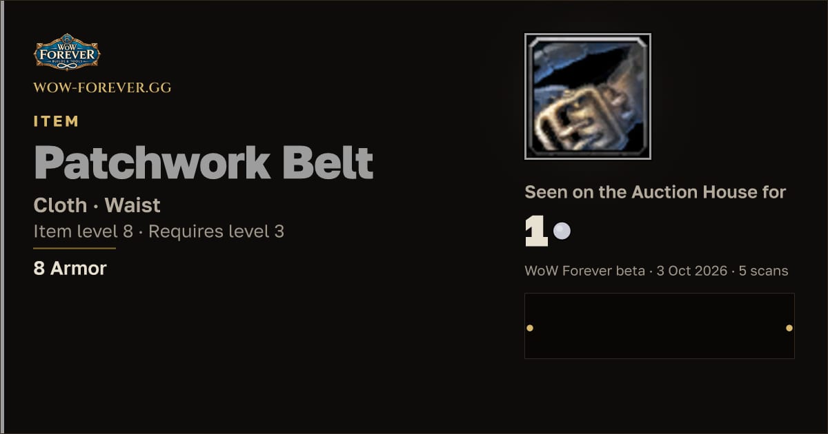 The preview card for Patchwork Belt