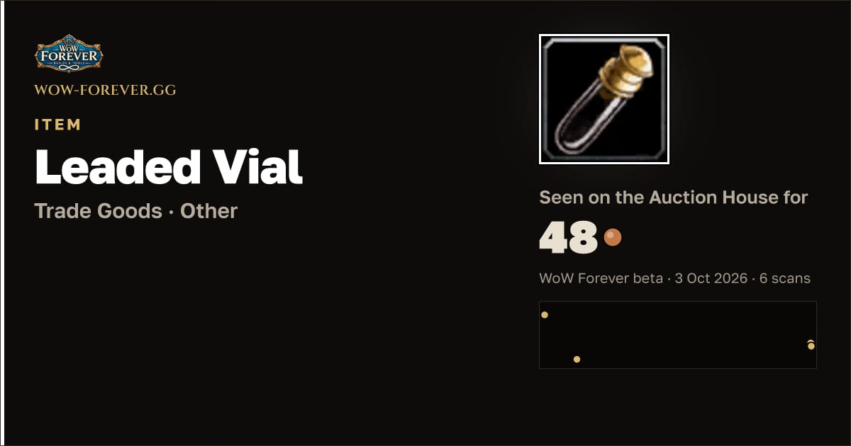 The preview card for Leaded Vial