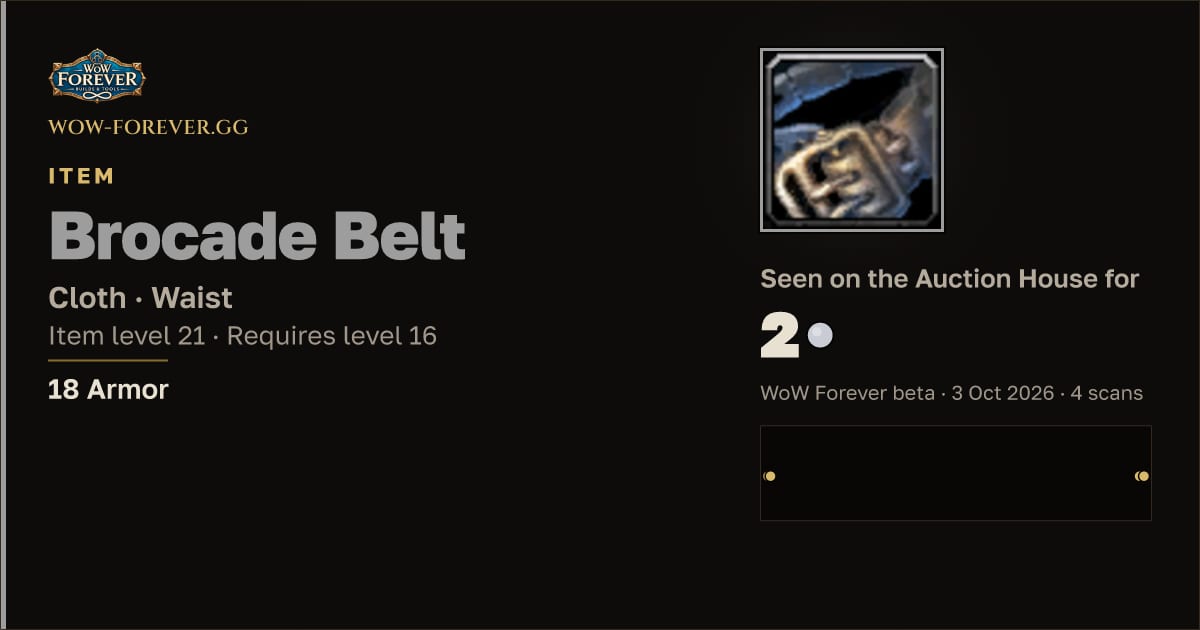 The preview card for Brocade Belt