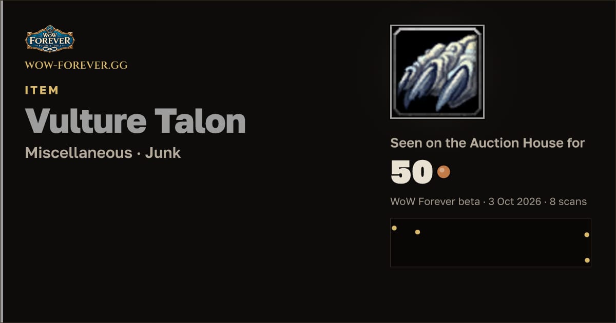 The preview card for Vulture Talon