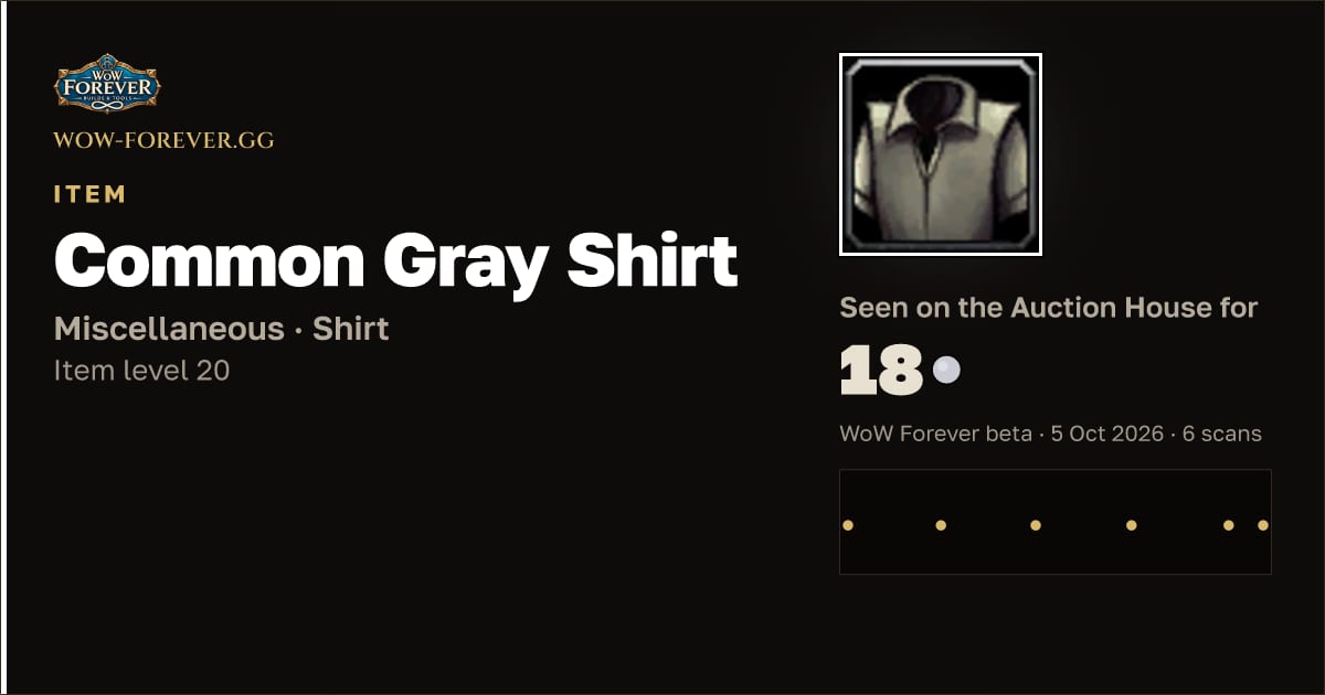 The preview card for Common Gray Shirt