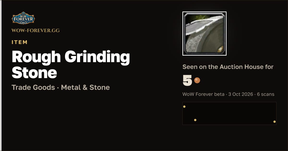 The preview card for Rough Grinding Stone