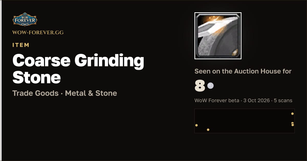 The preview card for Coarse Grinding Stone