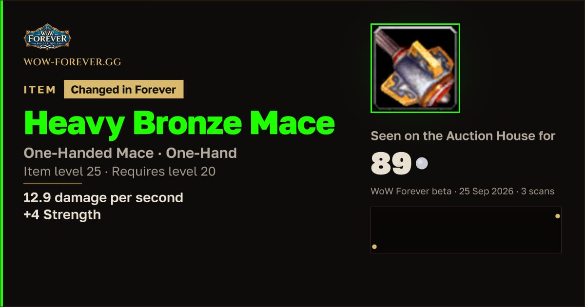 The preview card for Heavy Bronze Mace