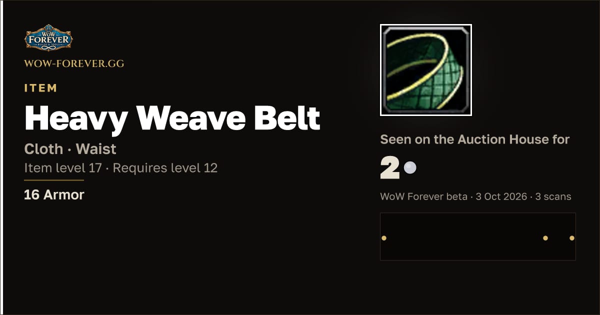 The preview card for Heavy Weave Belt