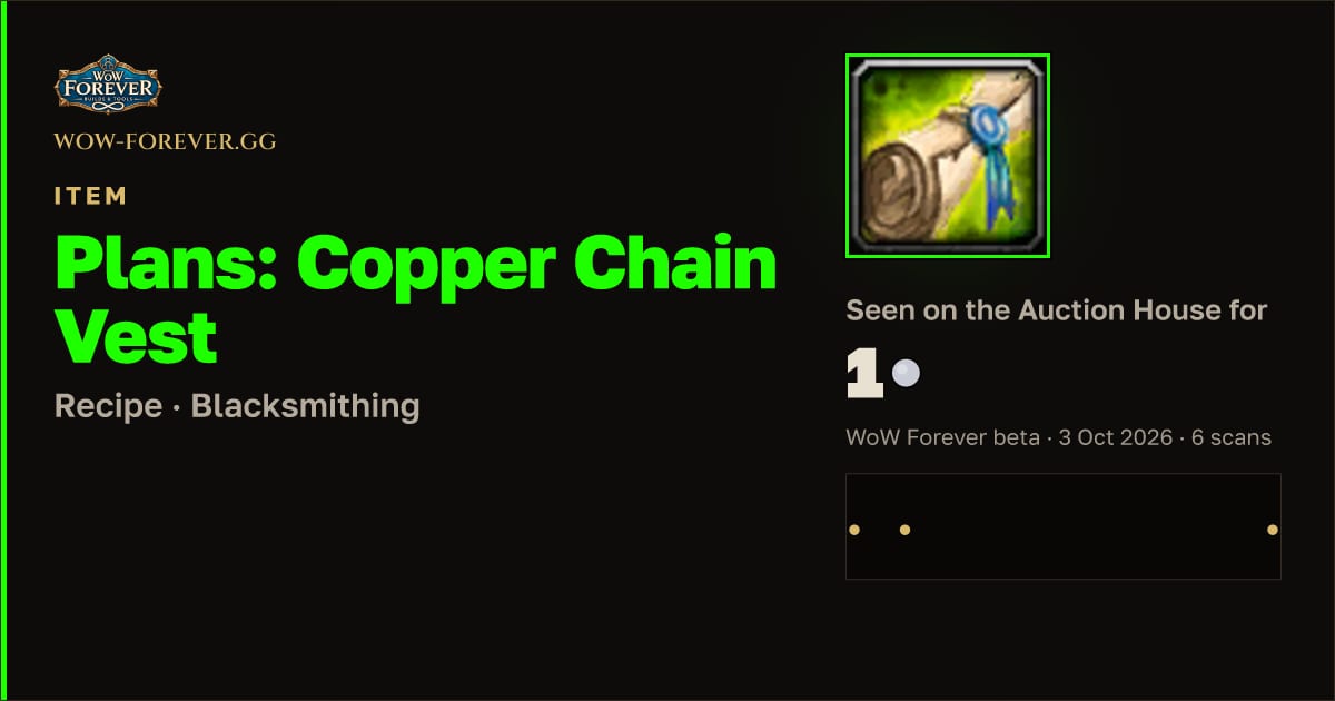 The preview card for Plans: Copper Chain Vest