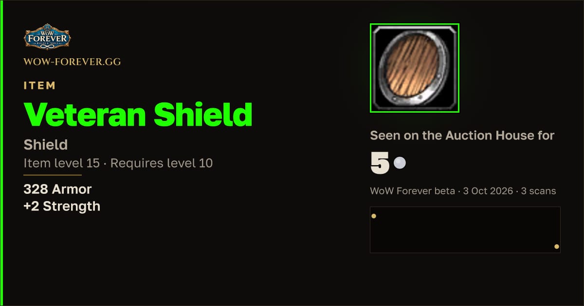 The preview card for Veteran Shield
