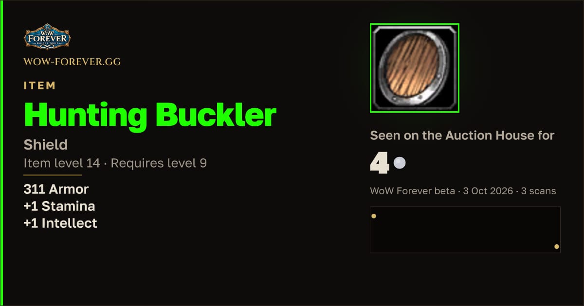 The preview card for Hunting Buckler