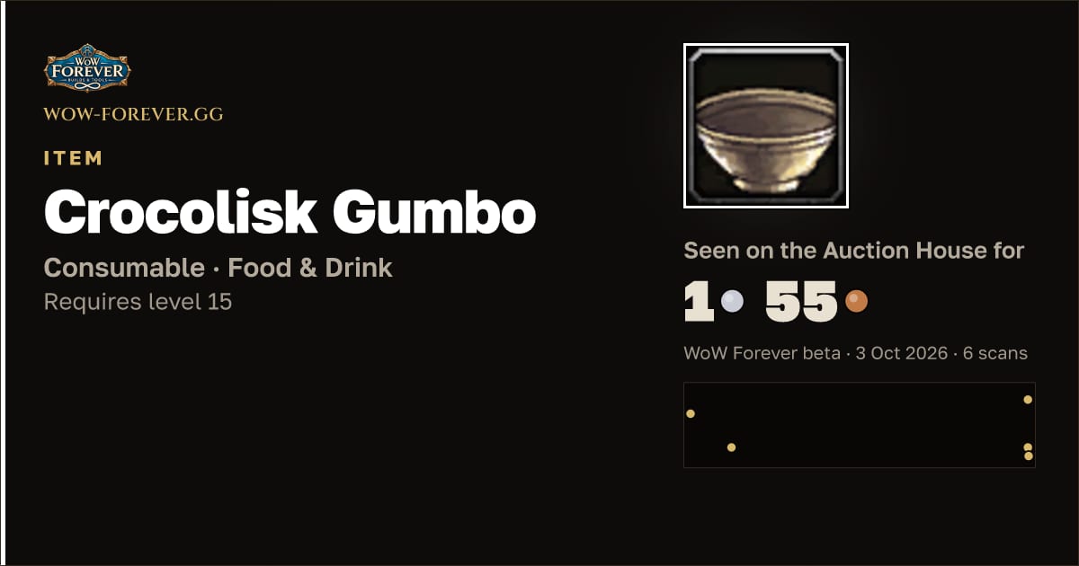 The preview card for Crocolisk Gumbo