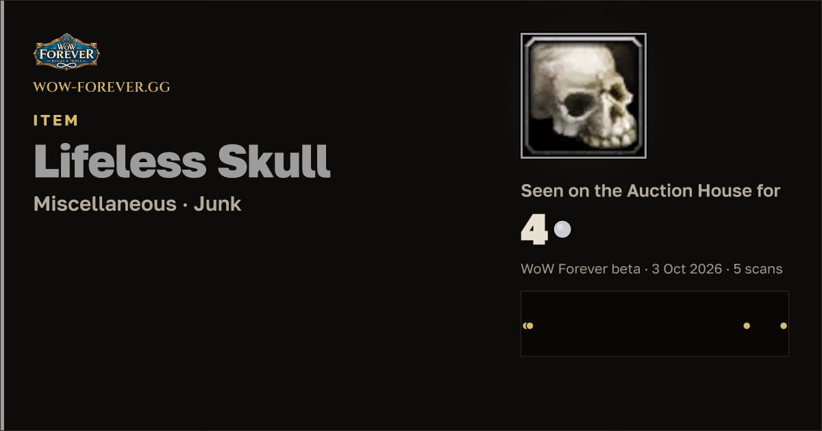 The preview card for Lifeless Skull