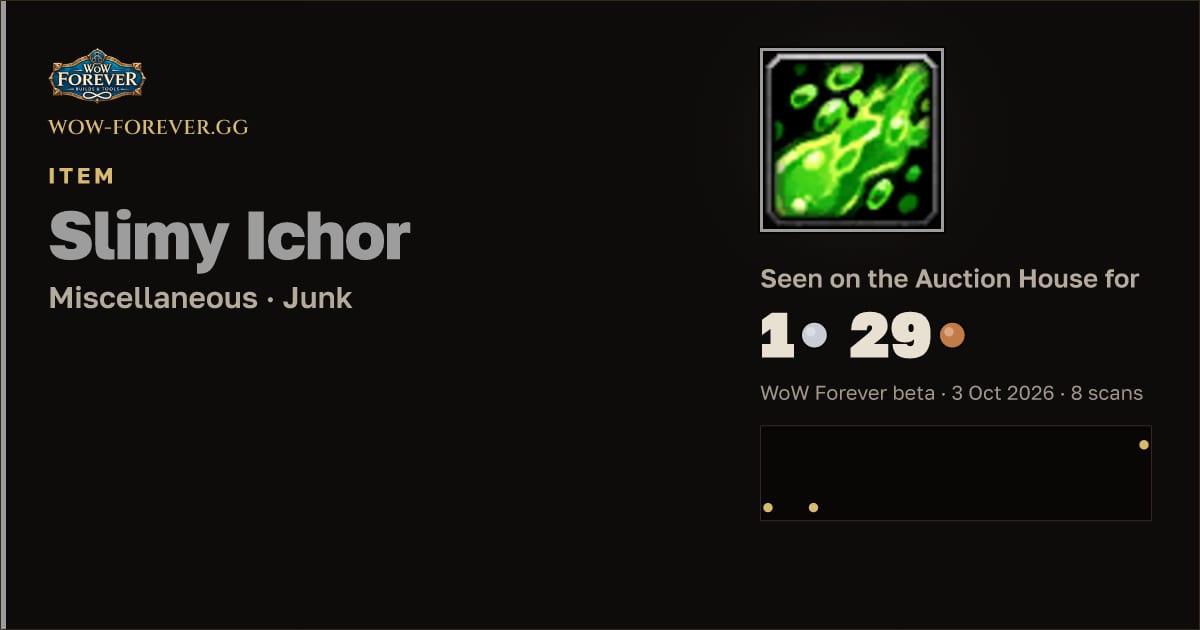 The preview card for Slimy Ichor