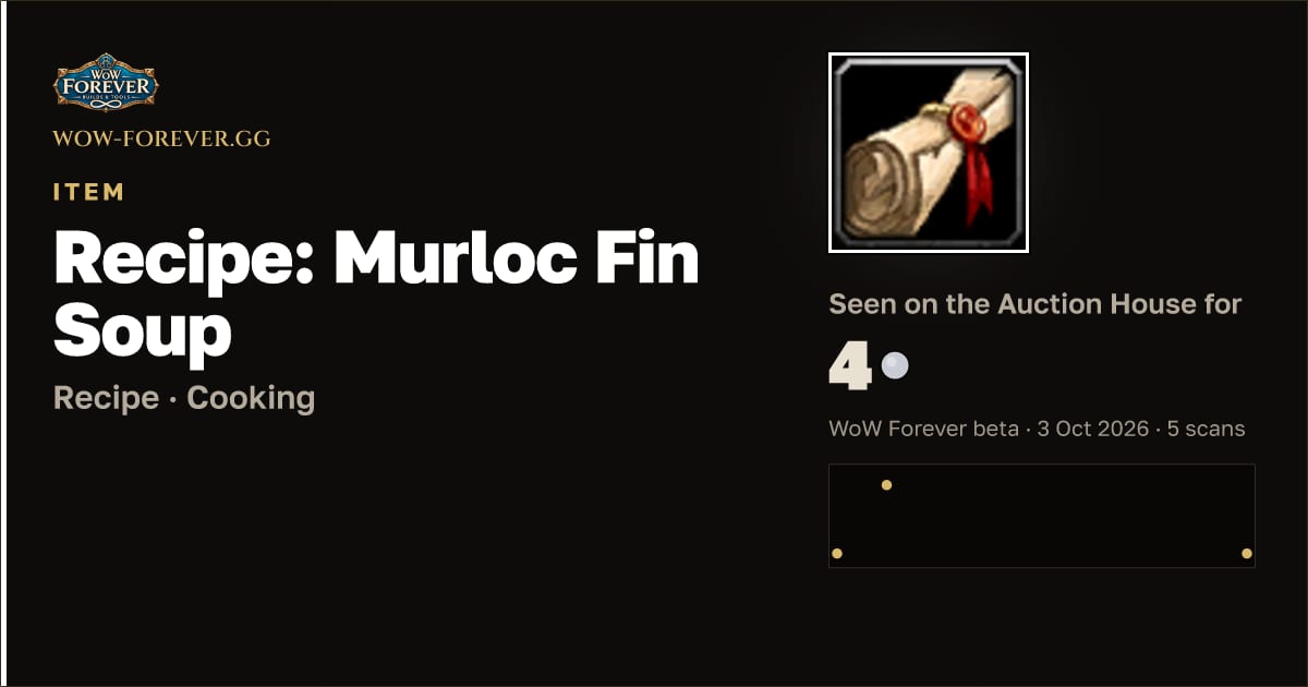The preview card for Recipe: Murloc Fin Soup