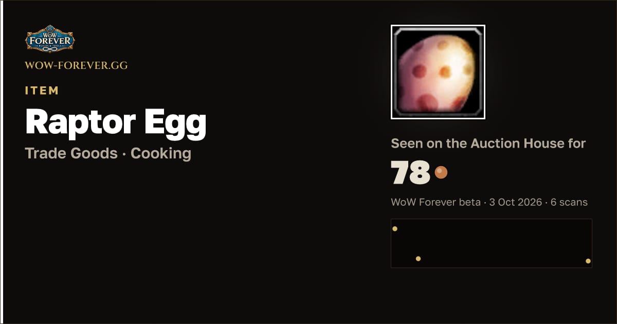 The preview card for Raptor Egg