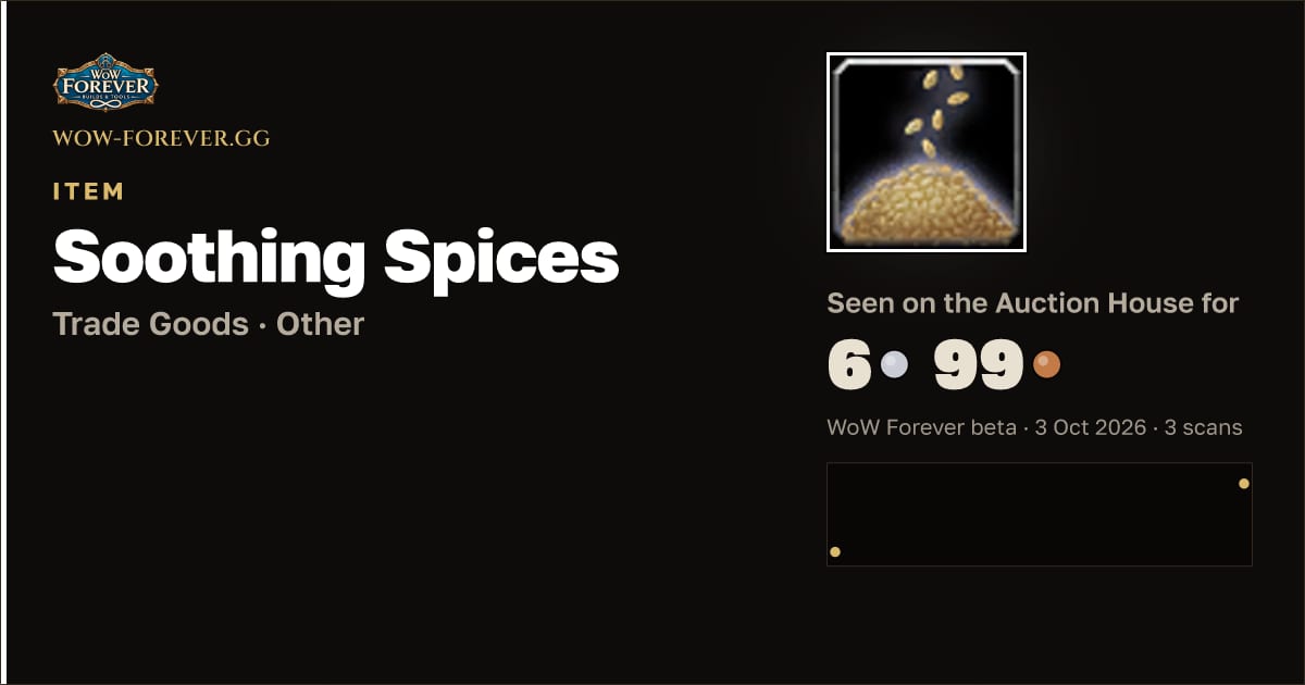 The preview card for Soothing Spices