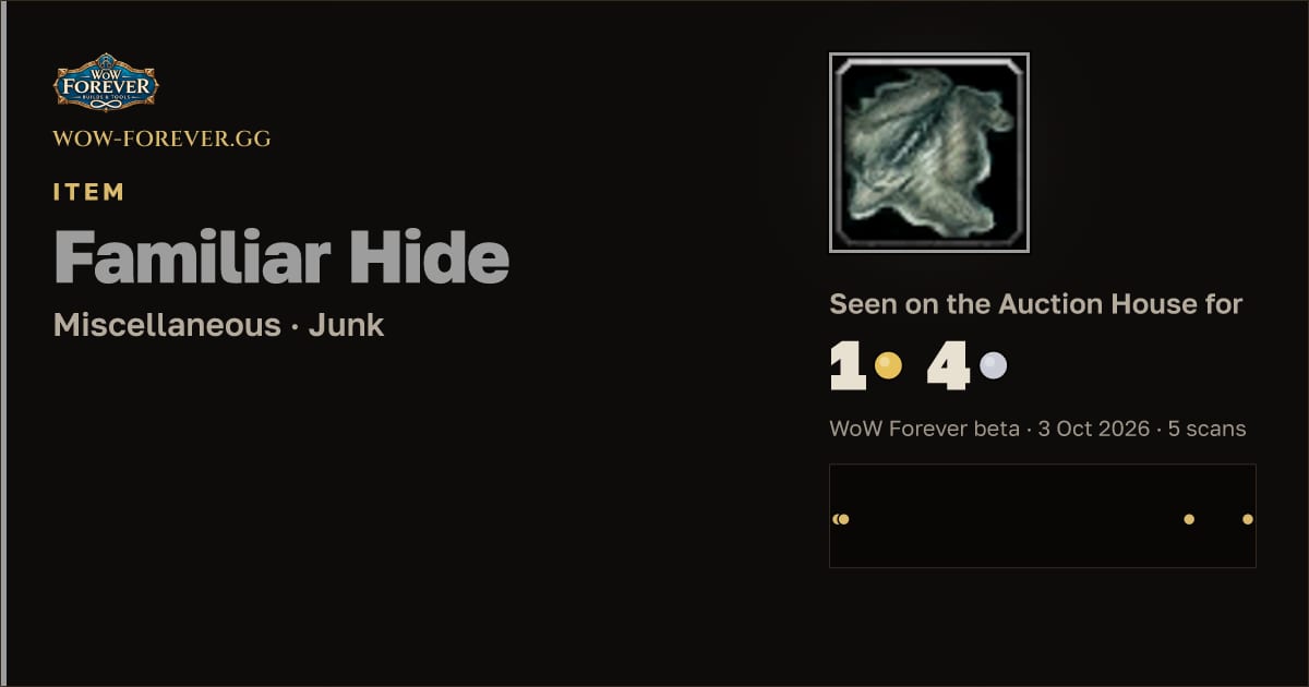 The preview card for Familiar Hide