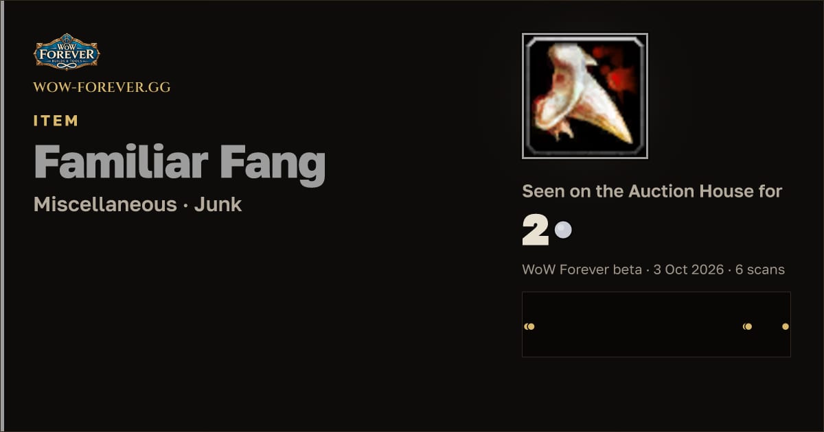 The preview card for Familiar Fang