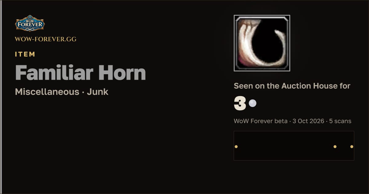 The preview card for Familiar Horn