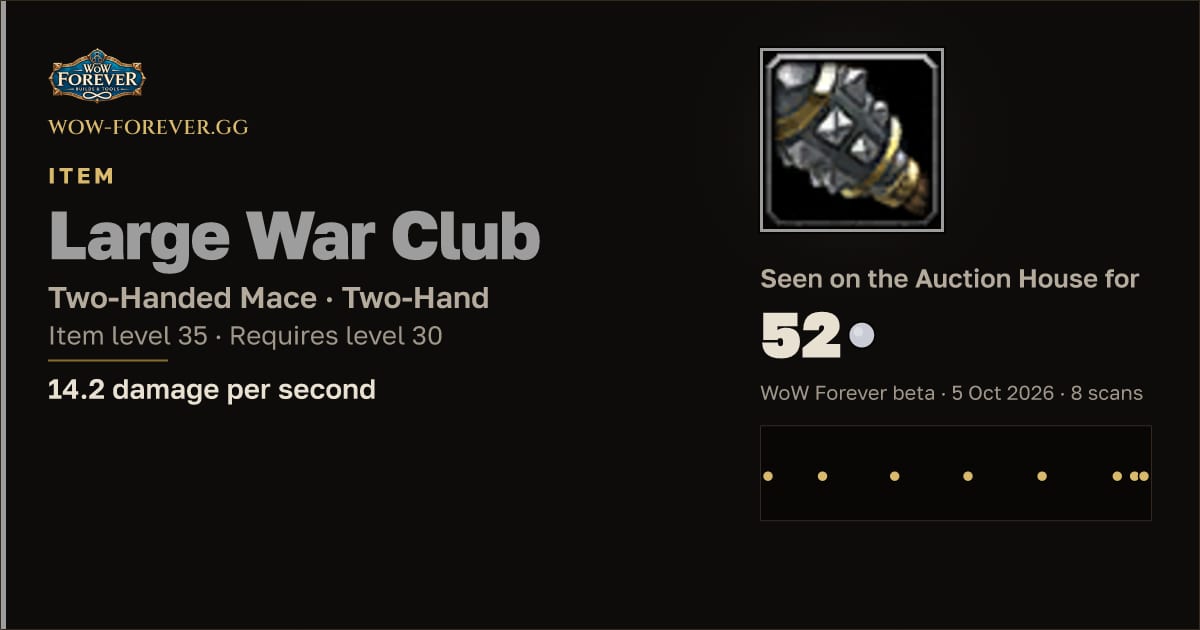 The preview card for Large War Club