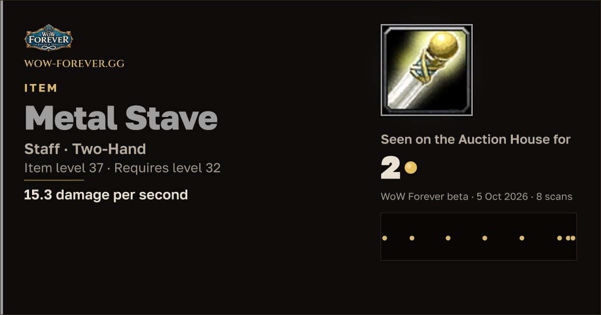 The preview card for Metal Stave