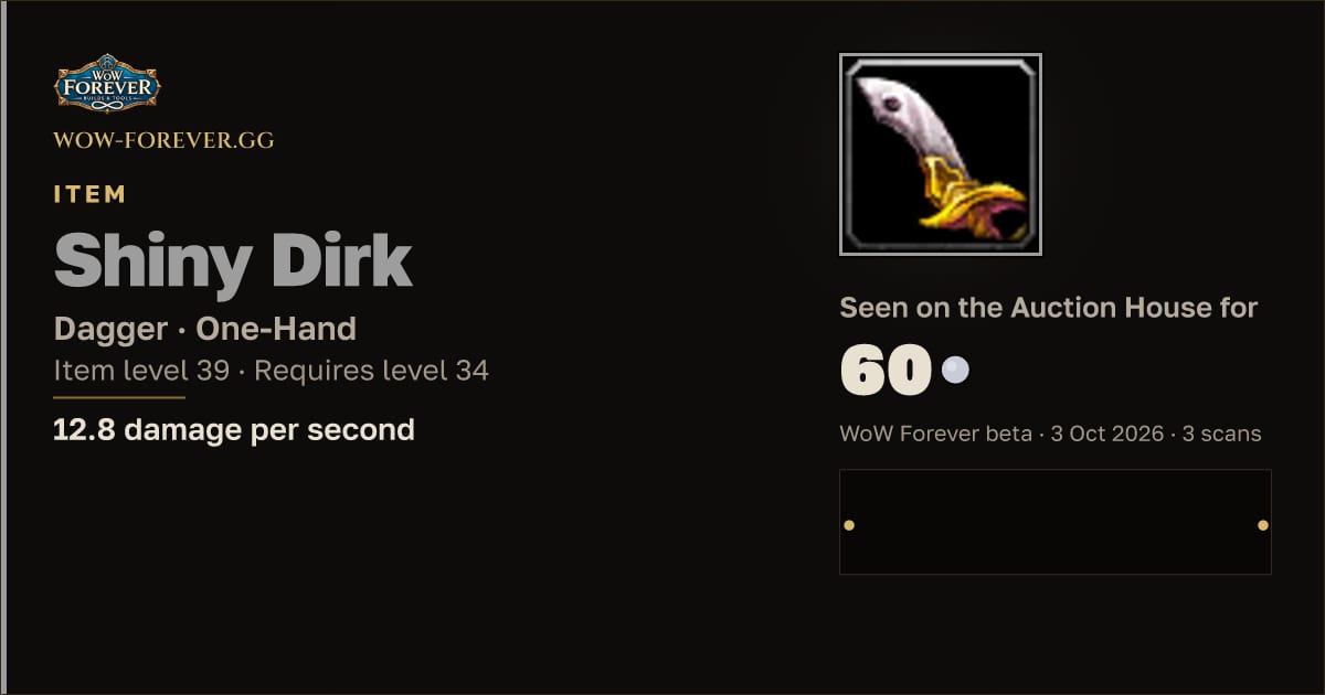 The preview card for Shiny Dirk