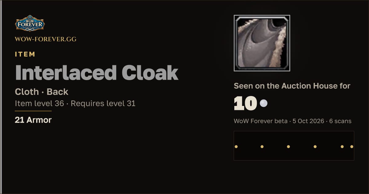 The preview card for Interlaced Cloak