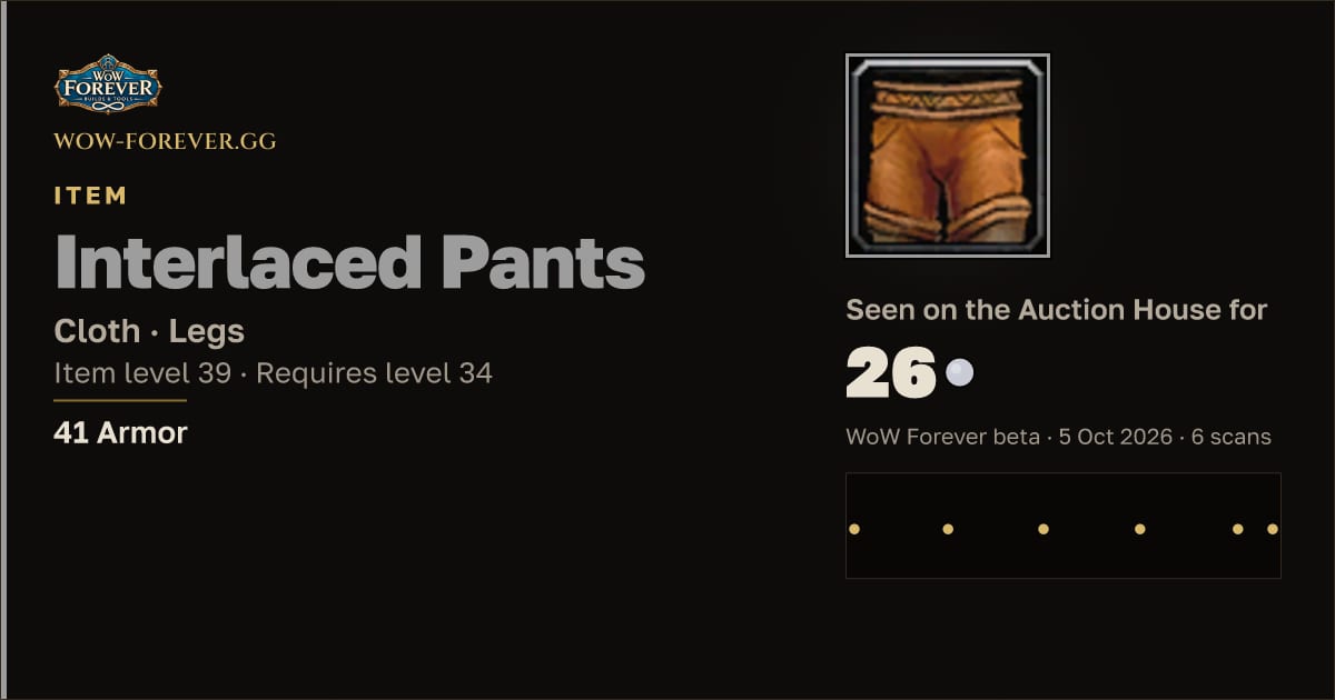 The preview card for Interlaced Pants