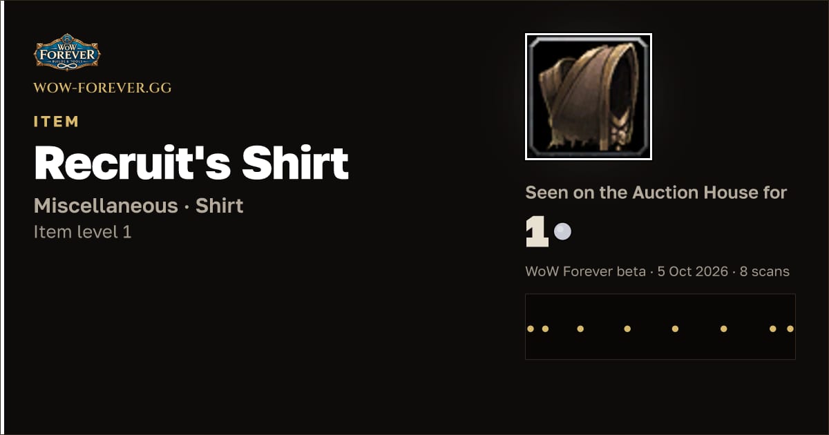 The preview card for Recruit's Shirt