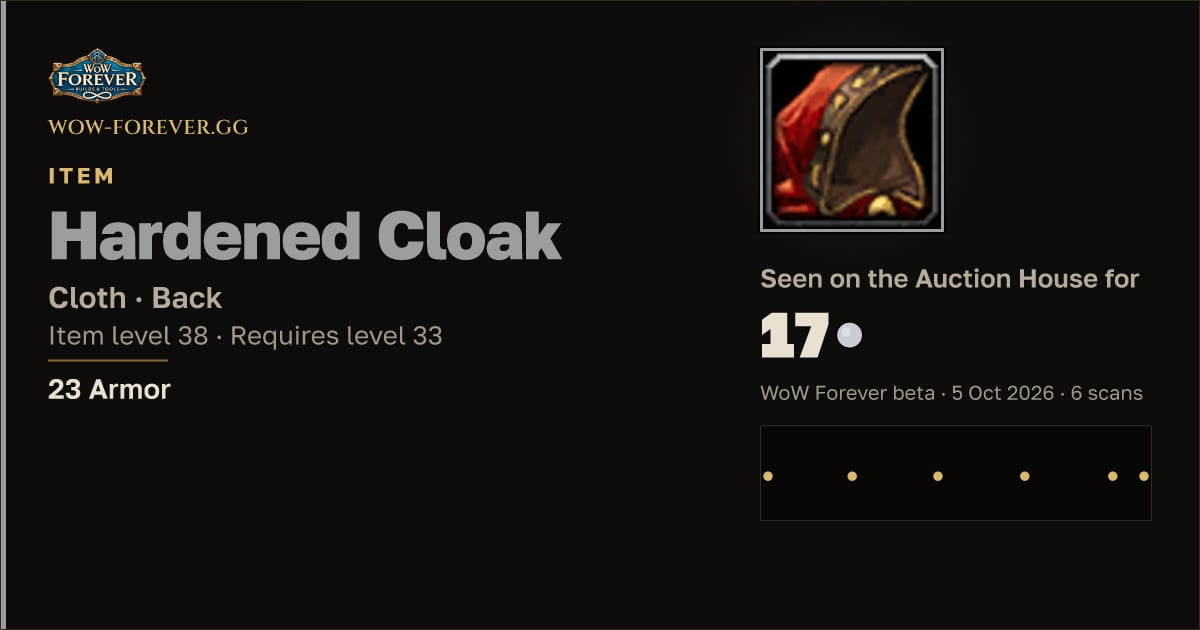 The preview card for Hardened Cloak