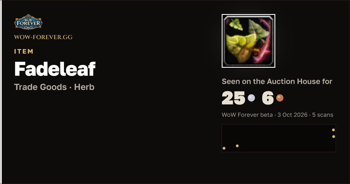 The preview card for Fadeleaf