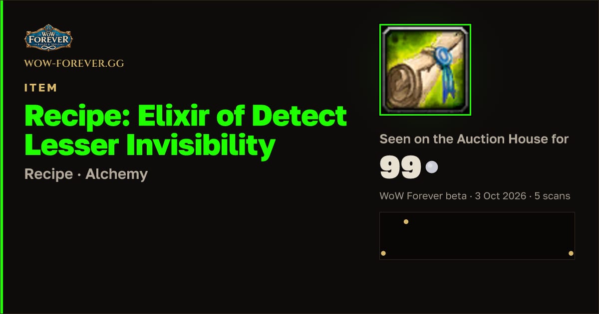 The preview card for Recipe: Elixir of Detect Lesser Invisibility