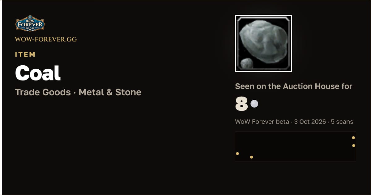 The preview card for Coal