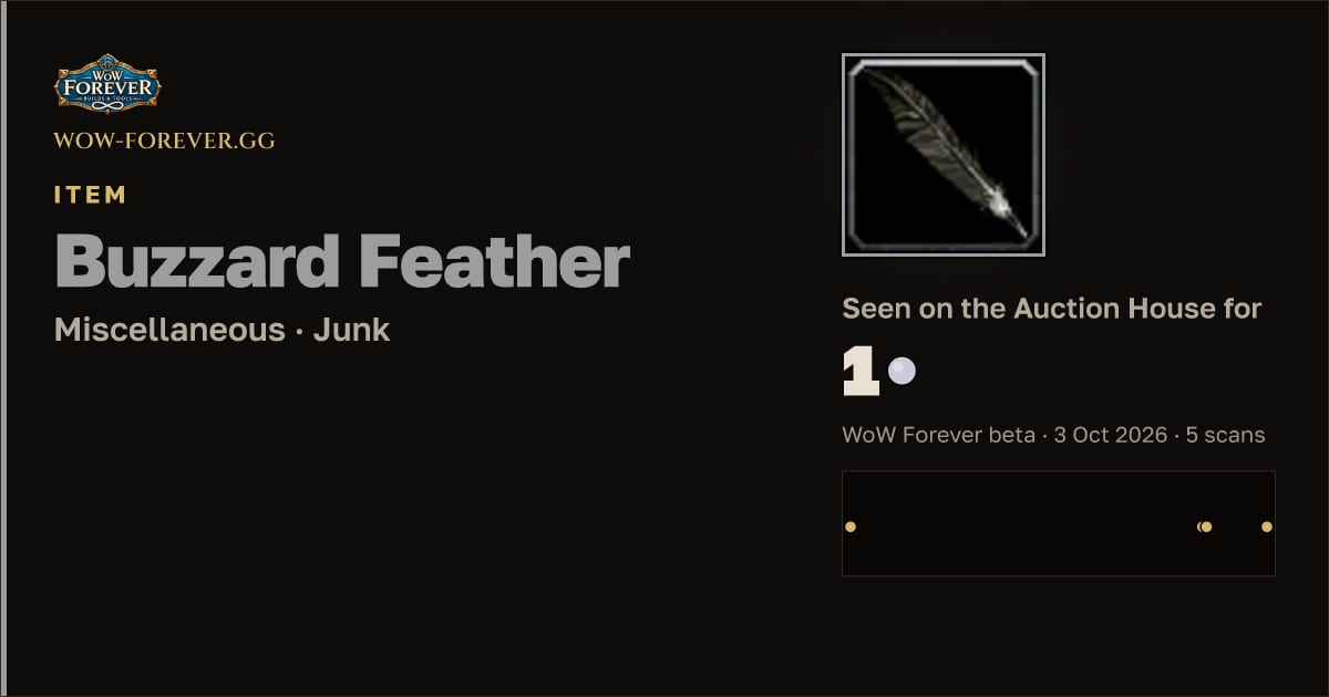 The preview card for Buzzard Feather